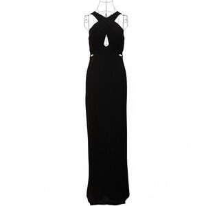 Aidan Mattox NWT Scuba Crepe Cutout Gown Maxi MSRP 195 Women’s Size 10 Black
